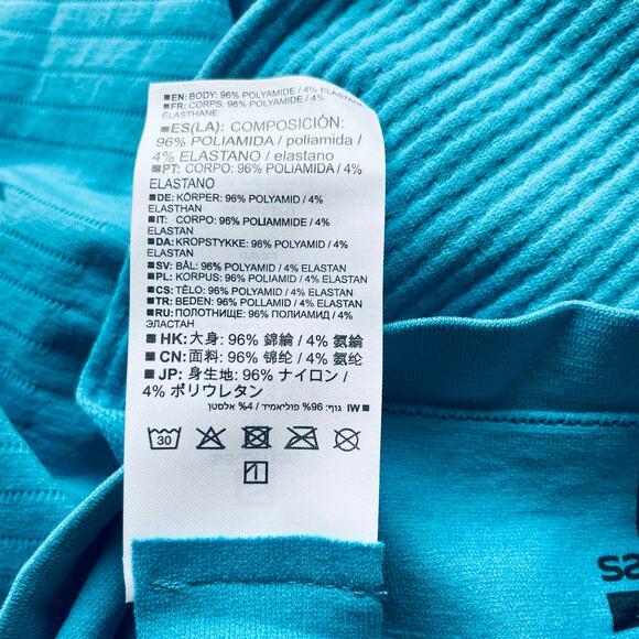 Salomon Essential Warm Top Base Layer Mock Neck Long Sleeve Blue Size Medium NEW - Picture 9 of 9